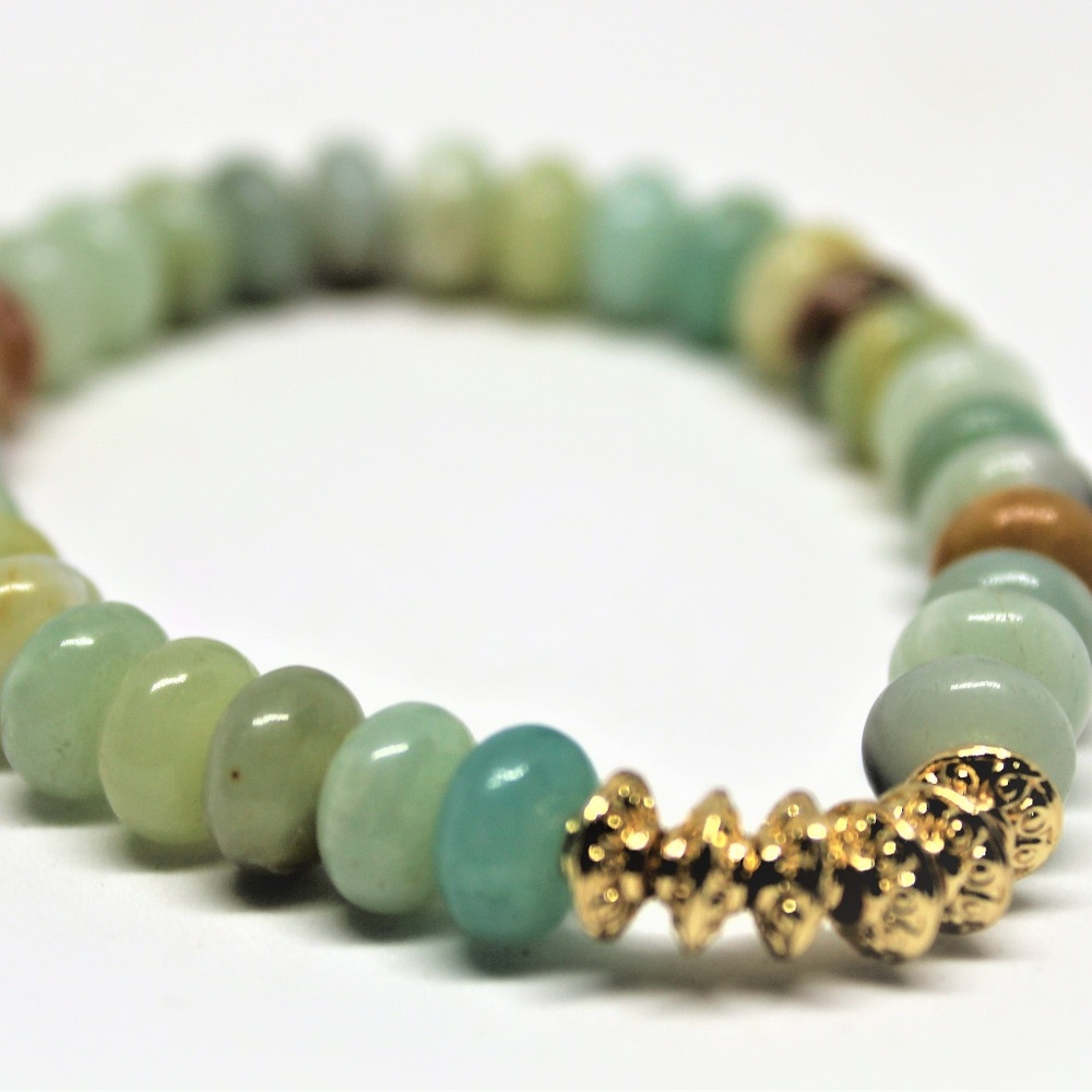 Amazonite beaded stacking bracelet
